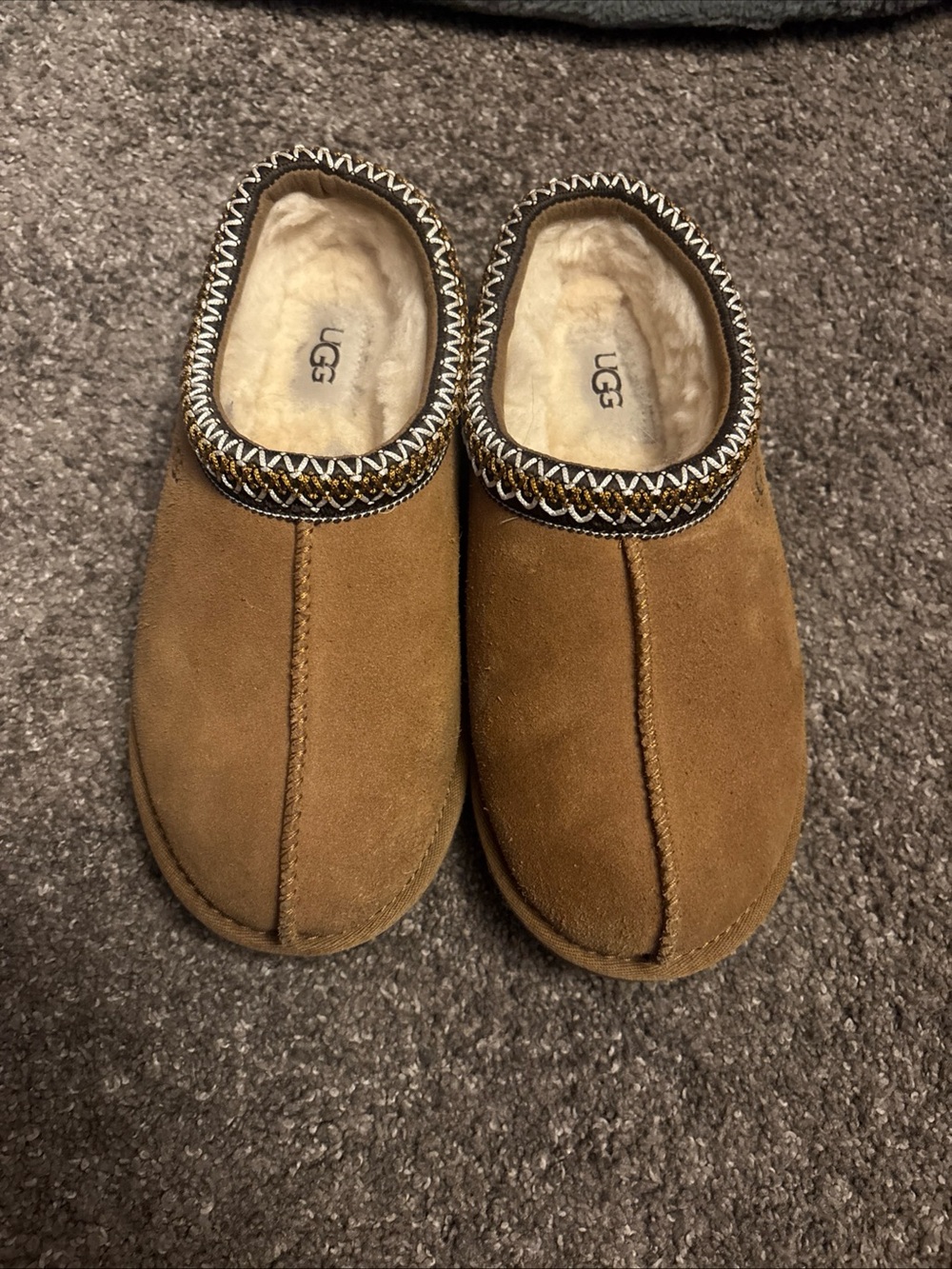 UGG Women’s Suede Slip-On Tasman Slippers in Chestnut